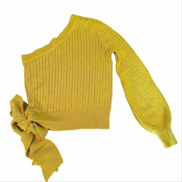 Tularosa Rossmore One Shoulder Sweater Top Size XS Moss - Picture 2 of 9
